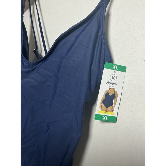 Hurley Other - NWT HURLEY NAVY PADDED BUST ADJ STRAP ONE PIECE SWIMSUIT SZ XL 1603047